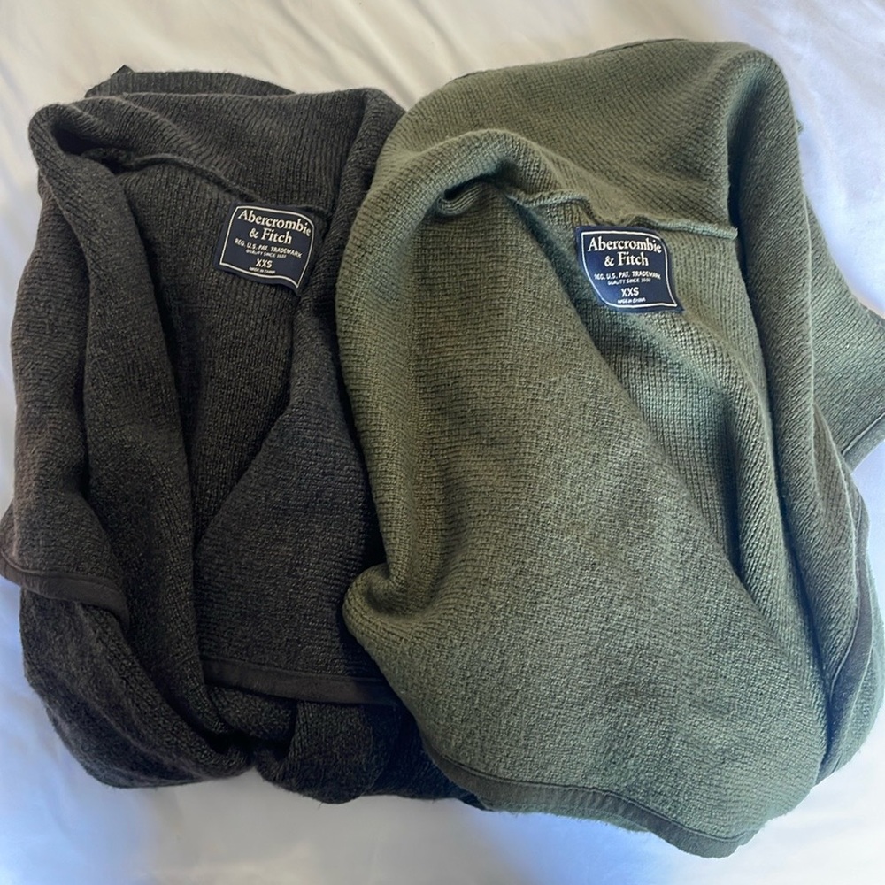 Two Abercrombie & Fitch Heavy Cardigan Sweaters - XXS / XS / Small